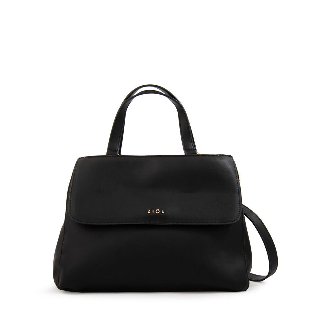 Cartera tote con tapa sofy mediana negro-0