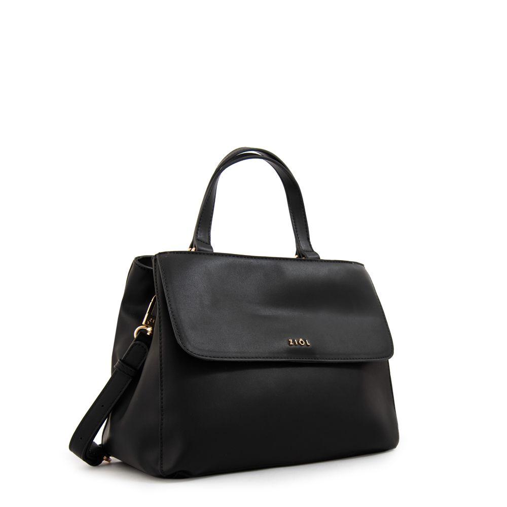 Cartera tote con tapa sofy mediana negro-1