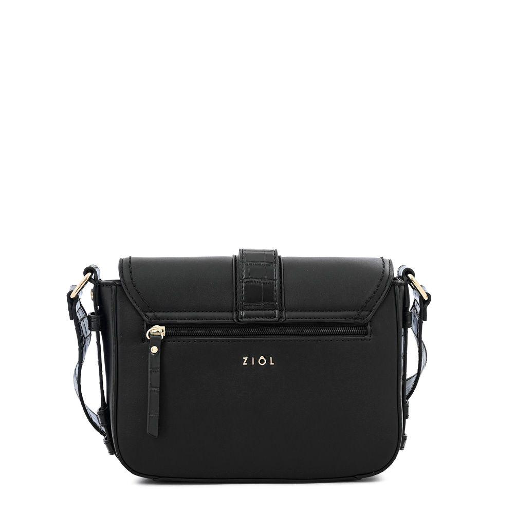 Cartera bandolera con tapa pequeña federica negro-2