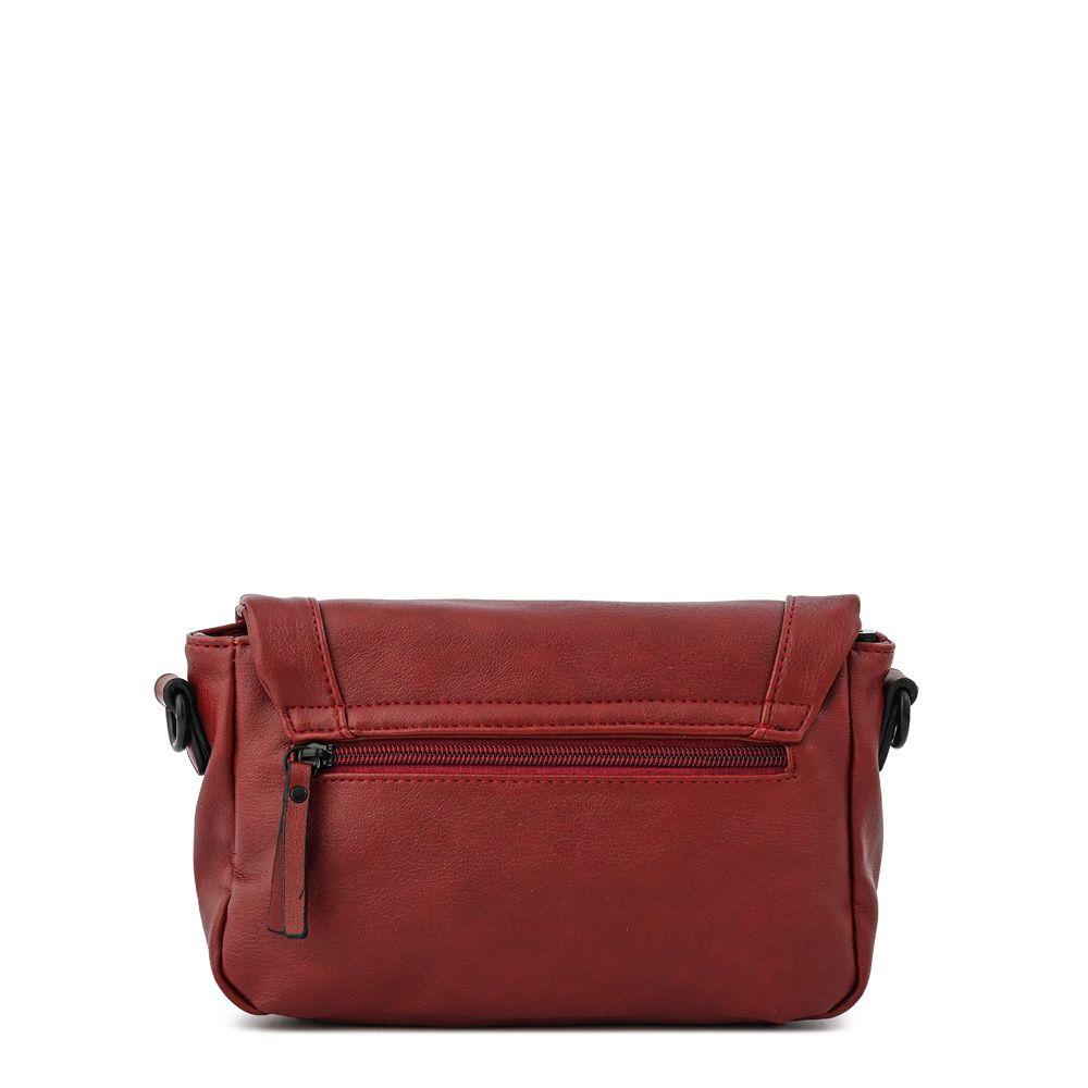 Cartera bandolera con tapa pequeña ema rojo oscuro-2