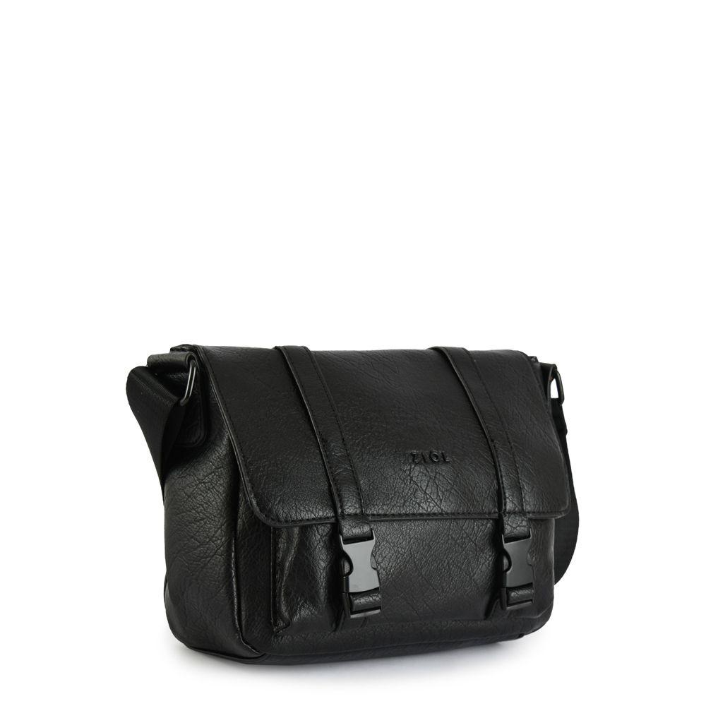 Cartera bandolera con tapa mediana blanchette negro-1