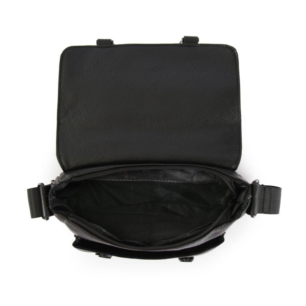 Cartera bandolera con tapa mediana blanchette negro-3