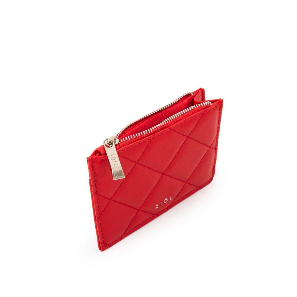 Tarjetero con cierre bouffi pequeña rojo-2