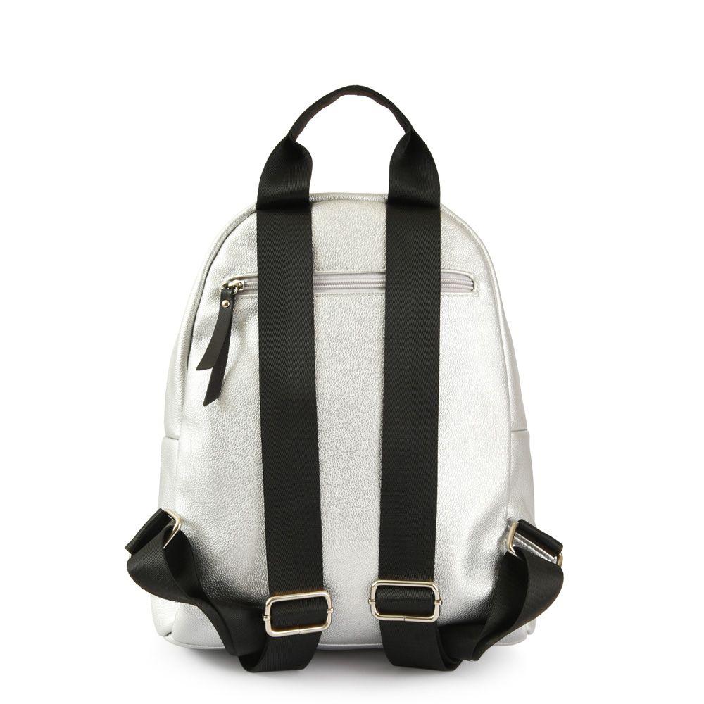 Mochila mediana ina plateado-2