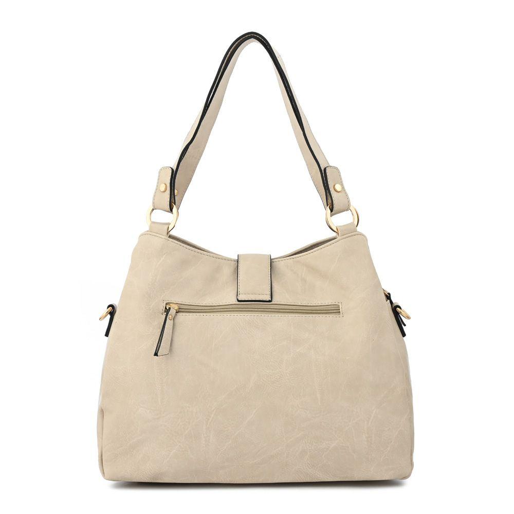 Cartera dos asas tres divisiones mediana alida blanco crudo-2