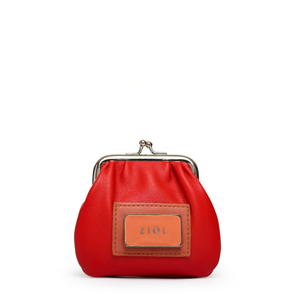 Monedero pellizco pequeña alanya rojo-0