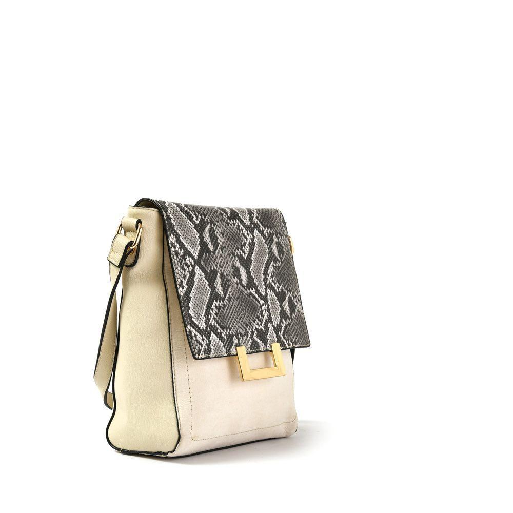 Alamanda Cartera Tipo Bandolera Con Tapa Beige-1