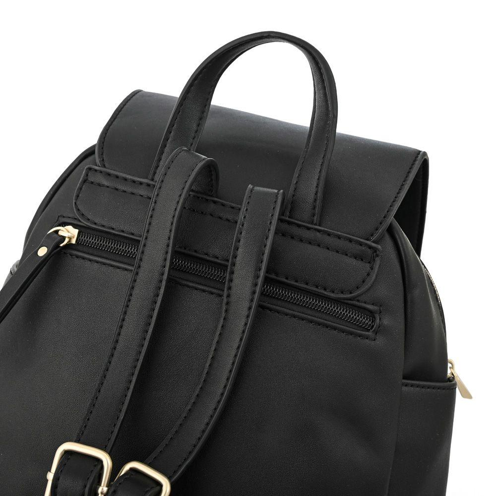 Mochila con tapa mediana agata negro especial-2