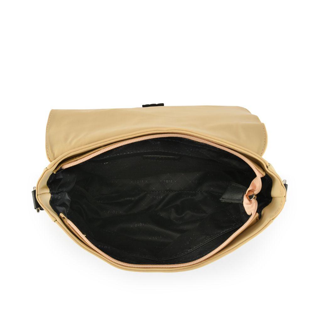 Cartera bandolera con tapa mediana elvas beige oscuro-3
