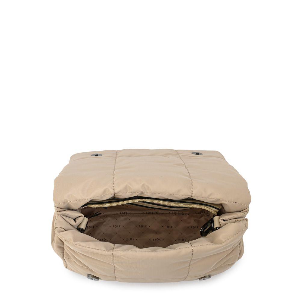 Cartera bandolera con tapa mediana tanya beige-3