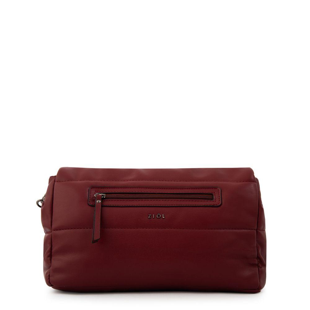 Cartera bandolera con tapa mediana silvi rojo oscuro-2
