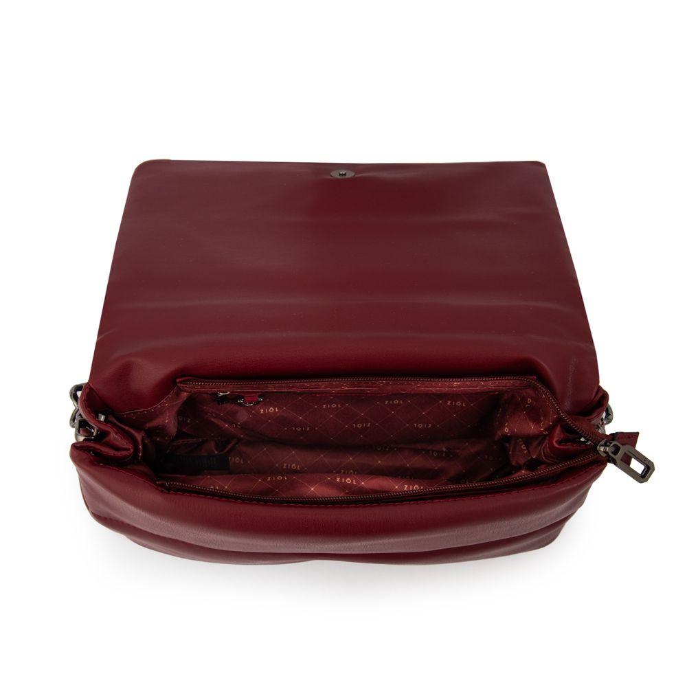 Cartera bandolera con tapa mediana silvi rojo oscuro-3