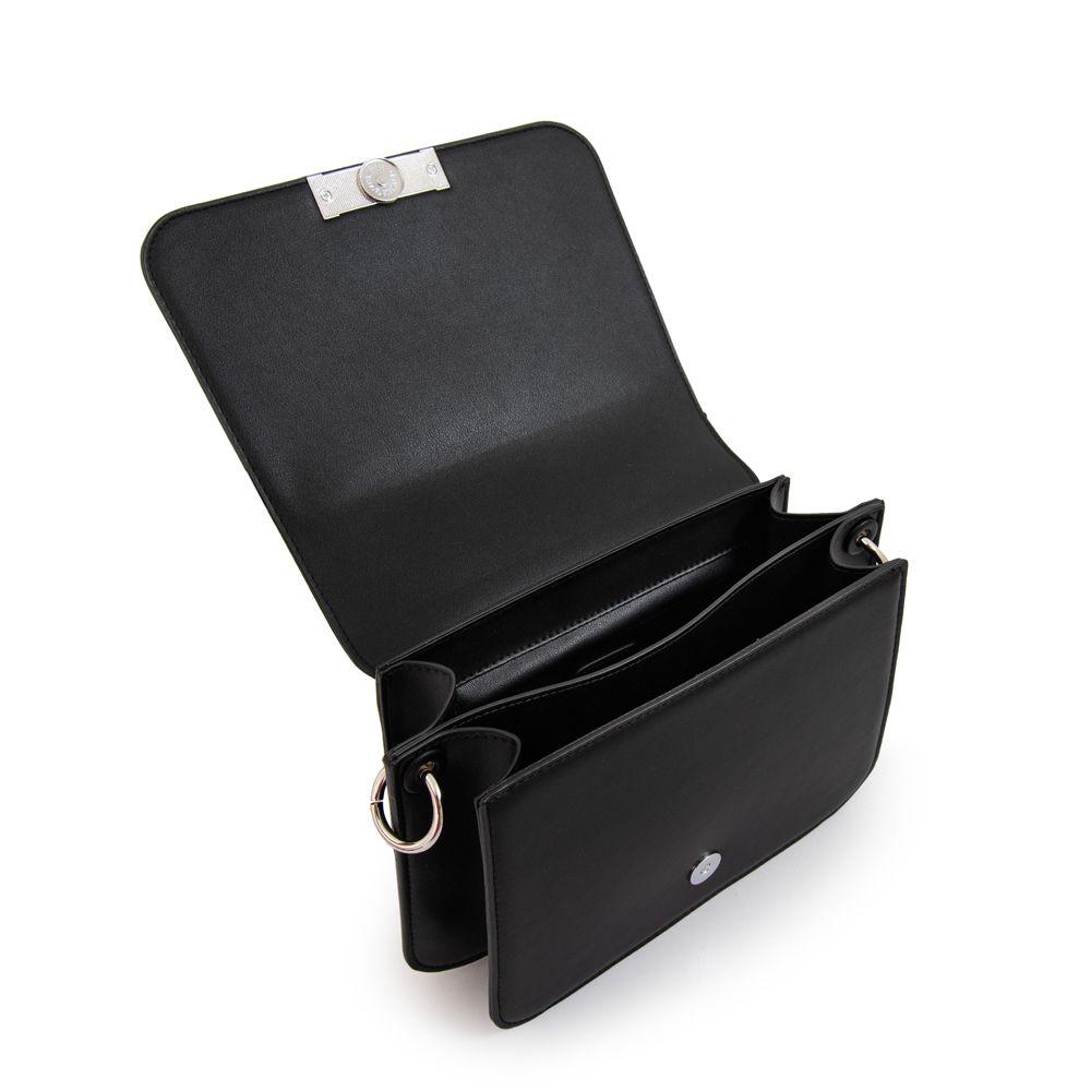 Cartera Bandolera con tapa karina mediana negro-3