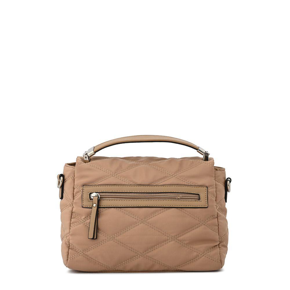 Cartera bandolera con tapa pequeña elvira beige oscuro-2