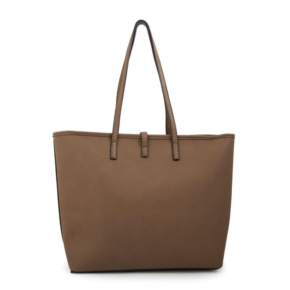 Cartera tote shopping bianca grande taupe-2