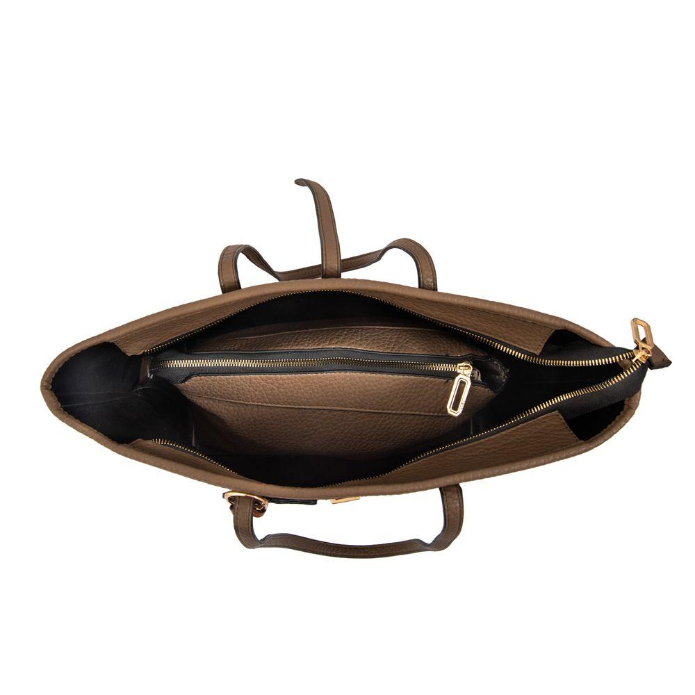 Cartera tote shopping bianca grande taupe-3