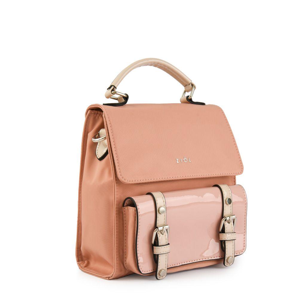 Mochila con tapa pequeña kylie rosado-1