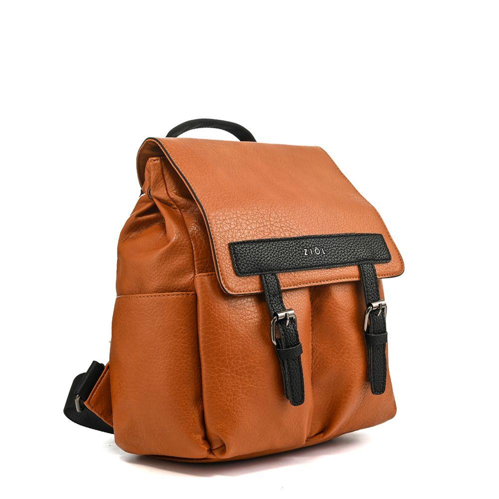 Mochila con tapa mediana aitina camel-1