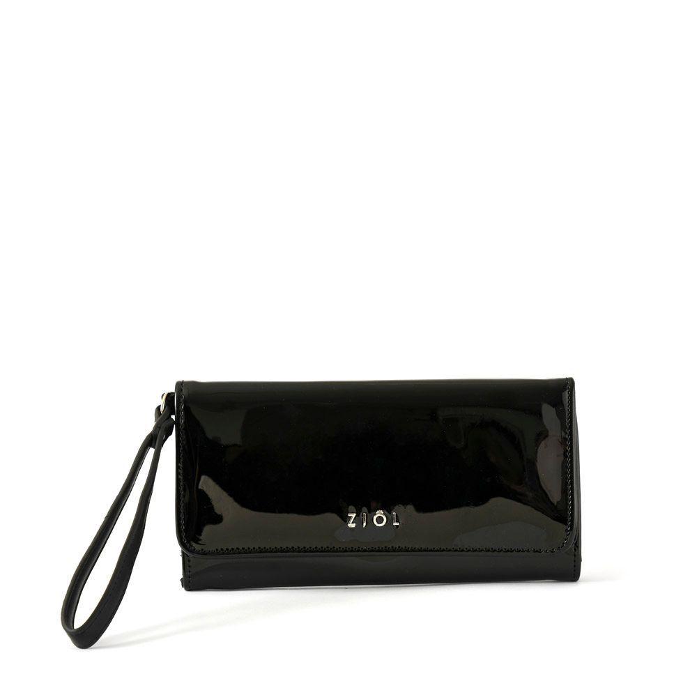 Tamarinda Chequera Con Flap Interior Grande Negro-0