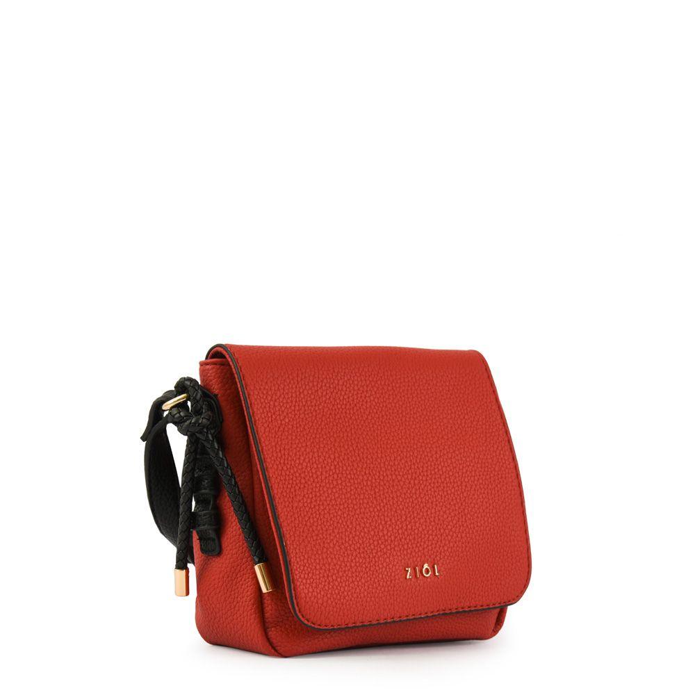 Cartera bandolera con tapa pequeña melchy rojo-1