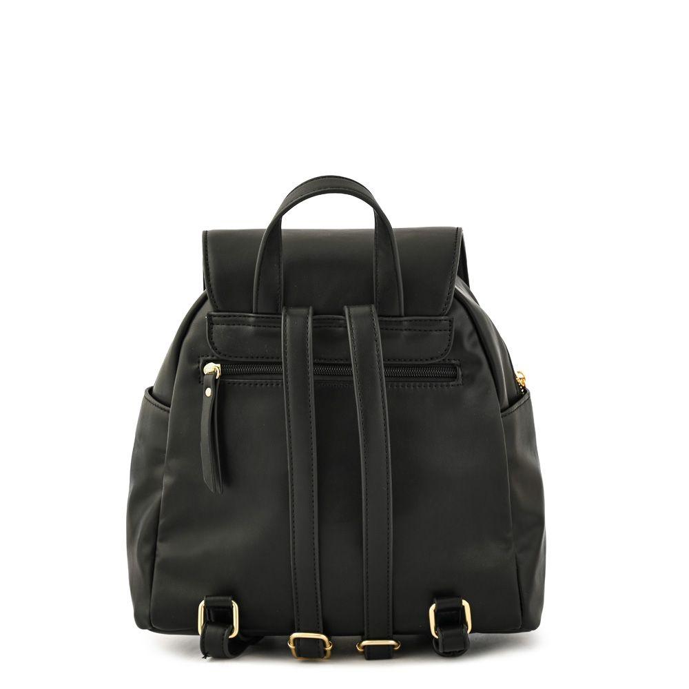 Mochila con tapa mediana agata negro-2
