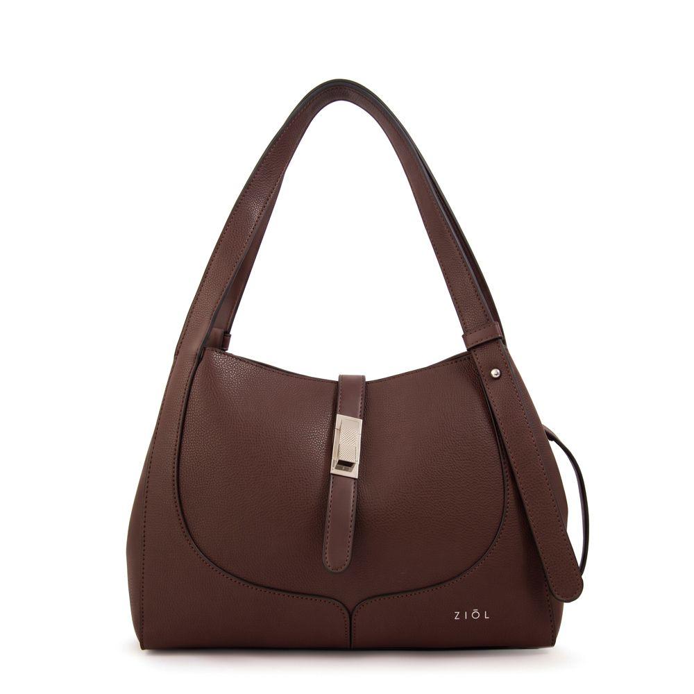 Cartera tote carey pequeña café oscuro-0