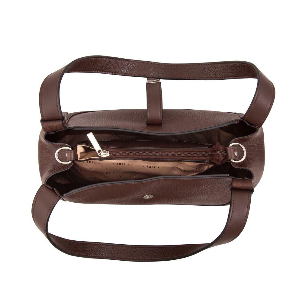 Cartera tote carey pequeña café oscuro-3