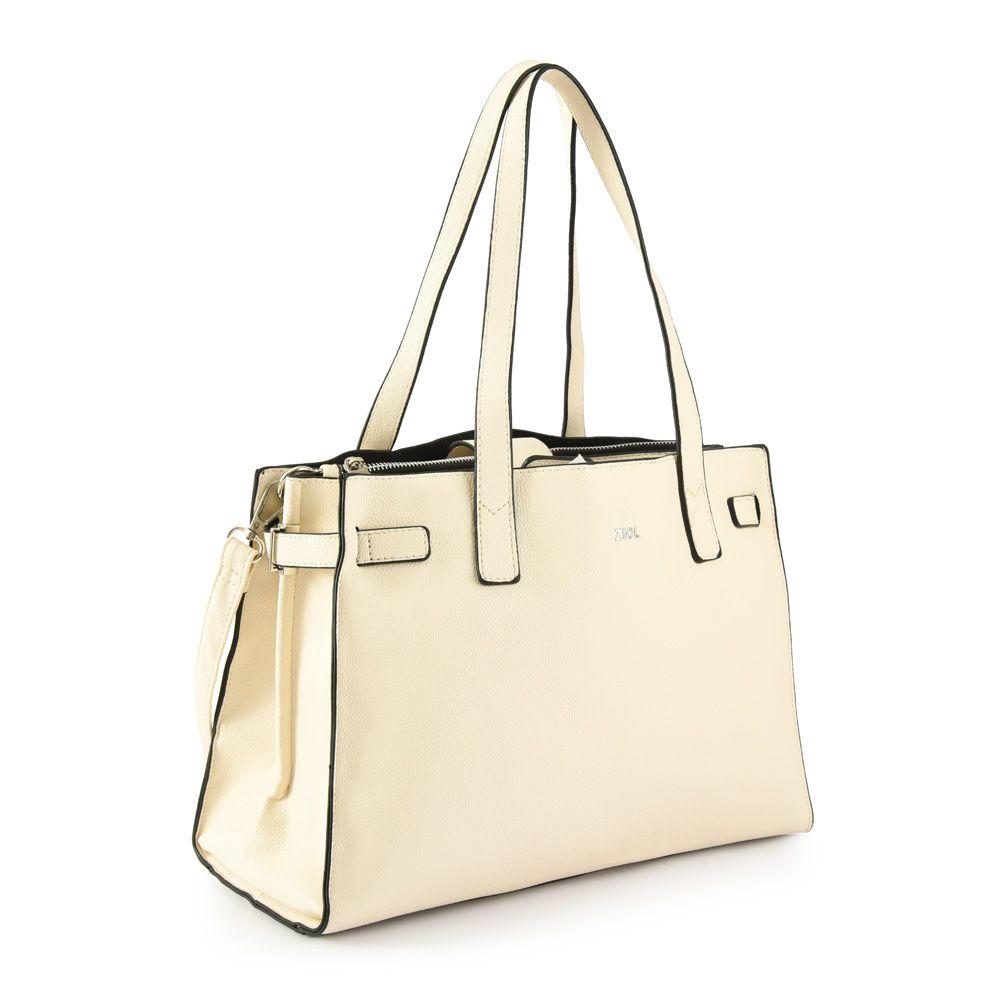 Cartera dos asas mediana rosaire blanco crudo-1