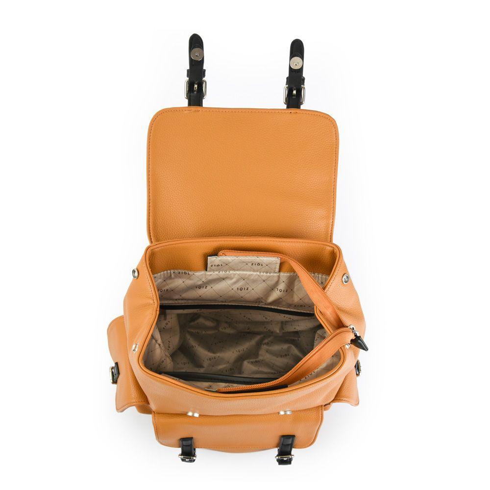 Mochila con tapa mediana zaciam mostaza-3