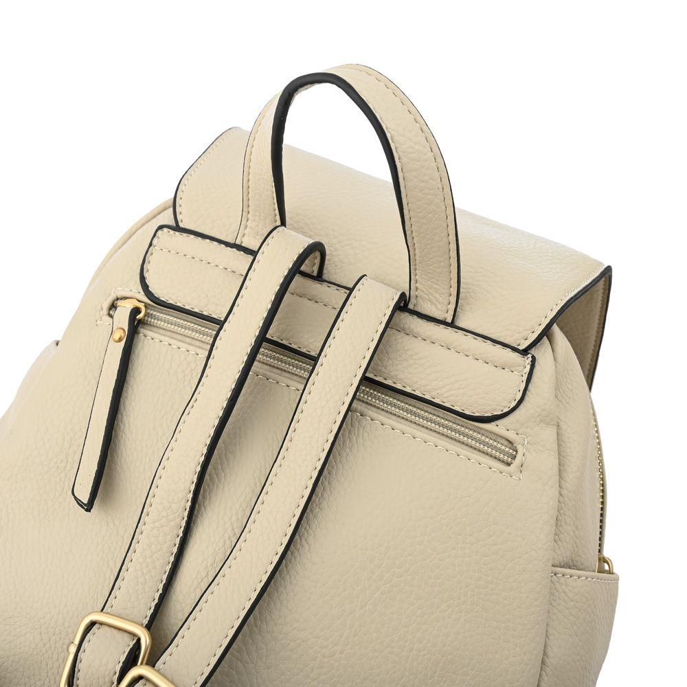 Mochila con tapa mediana agata beige-2