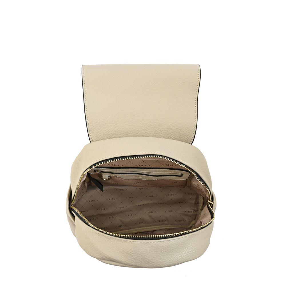 Mochila con tapa mediana agata beige-3