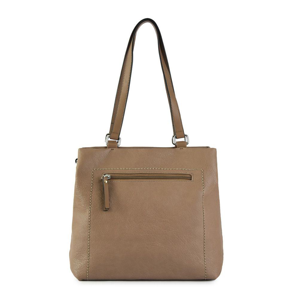 Cartera dos asas tres divisiones mediana norris taupe oscuro-2