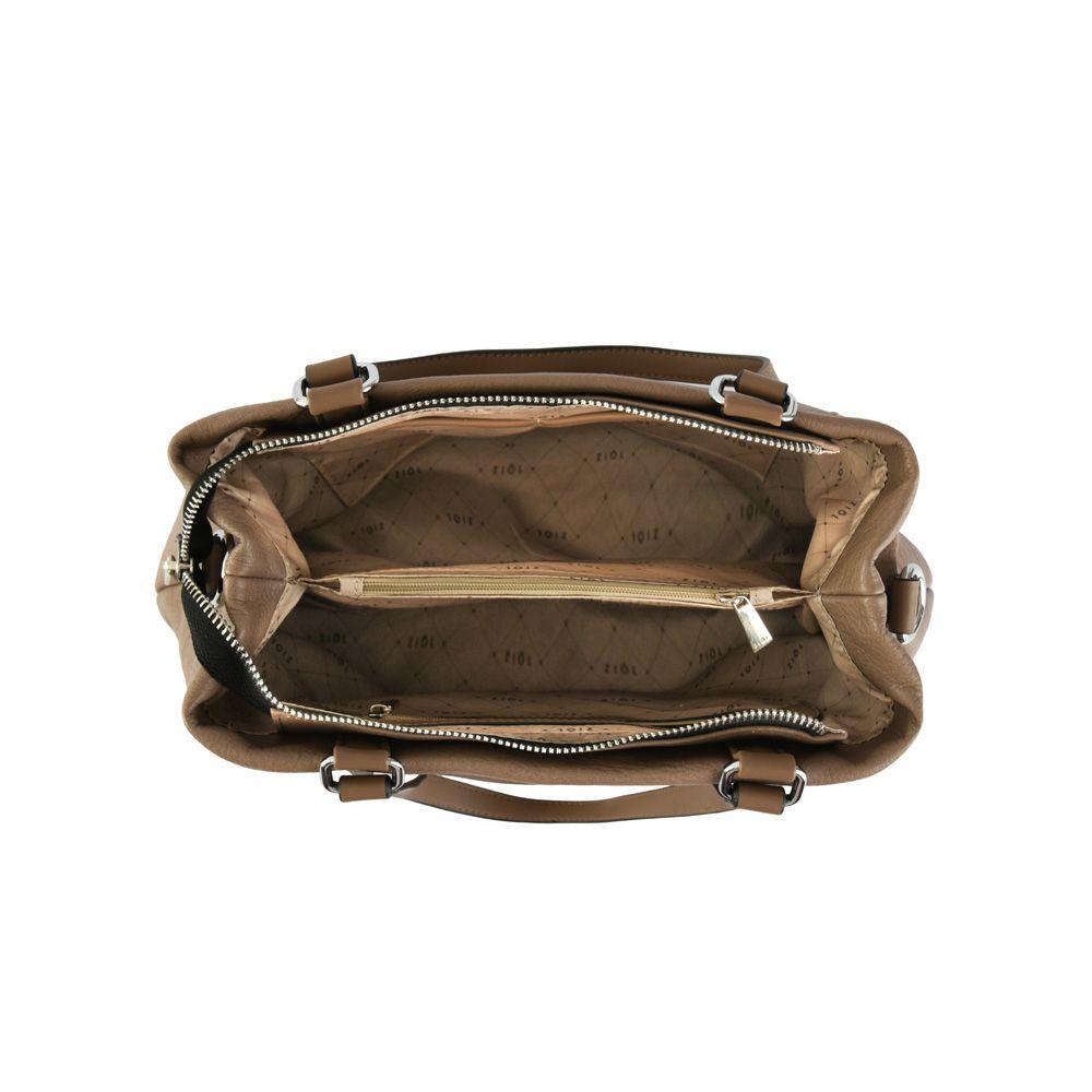 Cartera dos asas tres divisiones mediana norris taupe oscuro-3