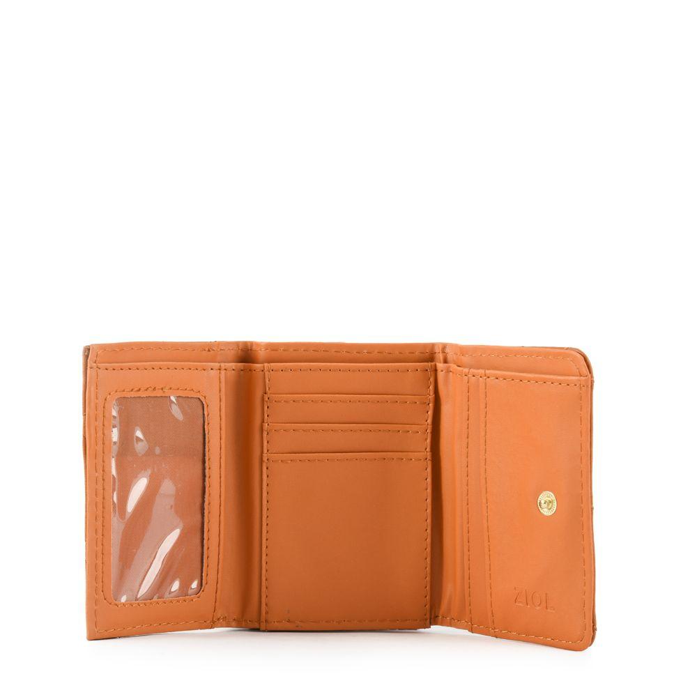 Billetera cierre exterior bouffi pequeña camel-2