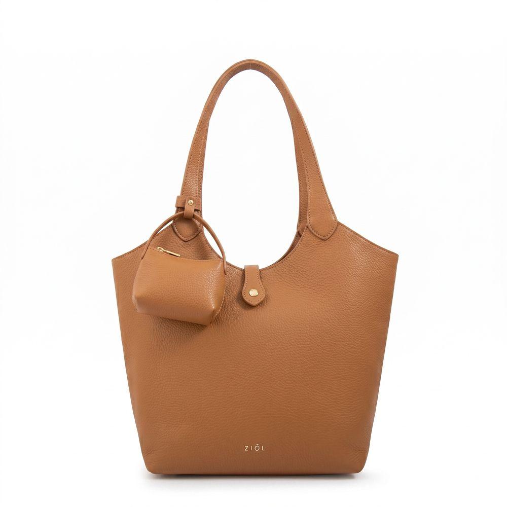 Cartera tote carra camel-0