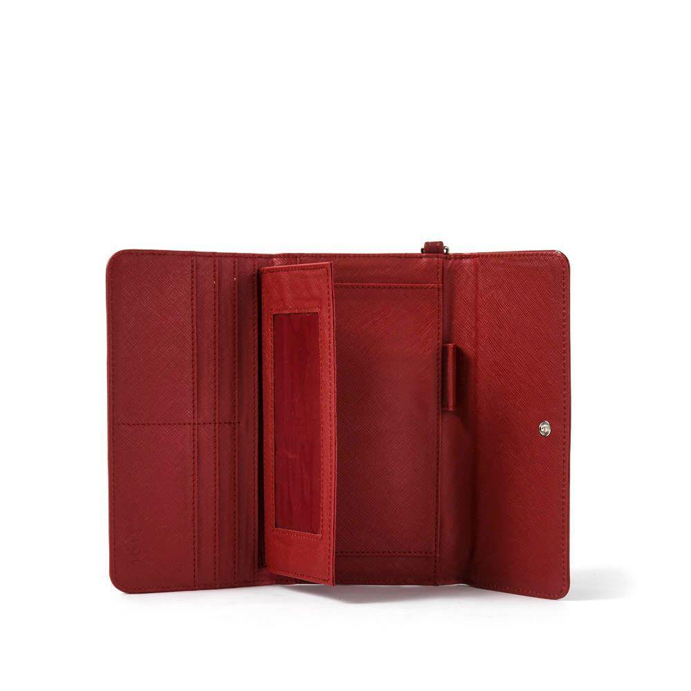 Tamarinda Chequera Con Flap Interior Grande Rojo Oscura/Vino-1