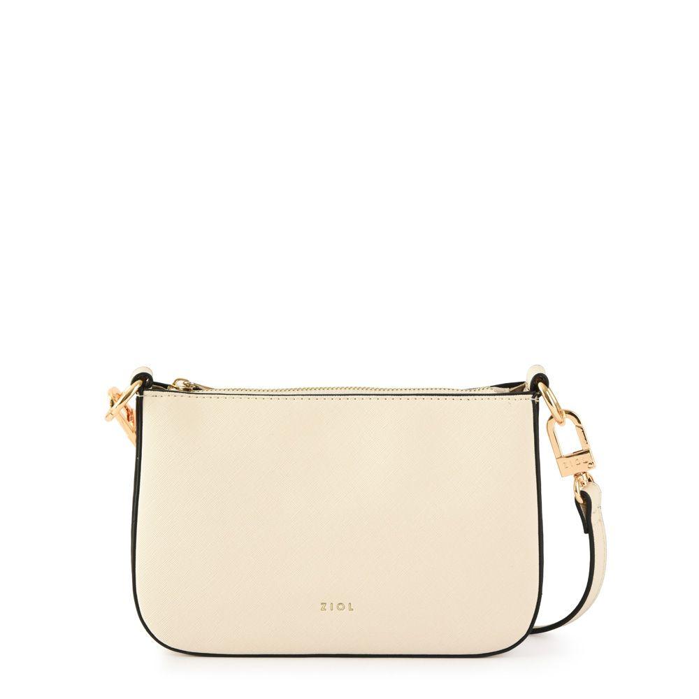 Cartera bandolera pequeña mandela blanco crudo-0