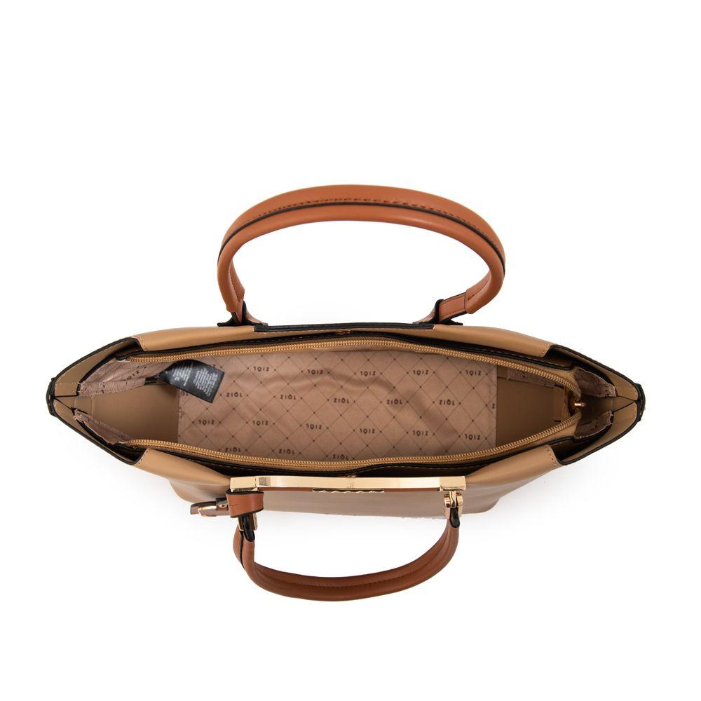 Cartera Dos Asas mandela grande beige oscuro-3