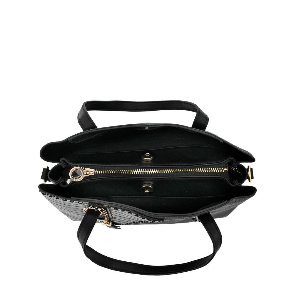 Cartera dos asas tres divisiones mediana biel negro especial-3