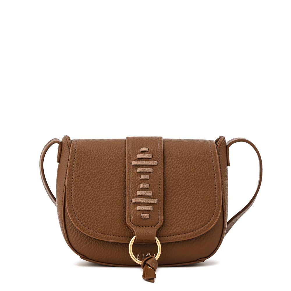 Cartera Bandolera con tapa tyra mediana café-0