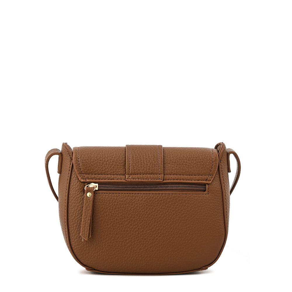 Cartera Bandolera con tapa tyra mediana café-2