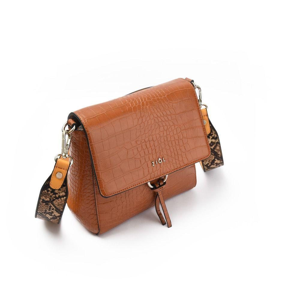 Serafina Cartera Bandolera Con Tapa Pequeña Camel-2