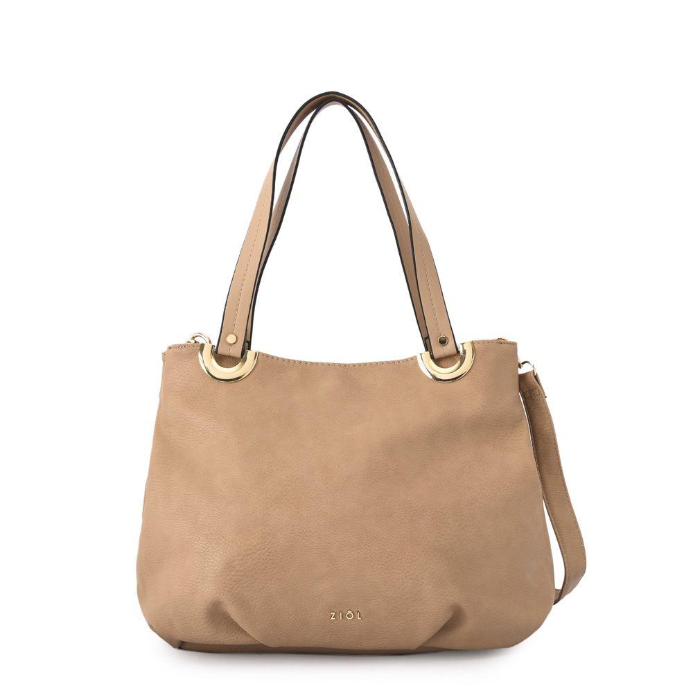 Narali Cartera Tipo Dos Asas Tres Divisiones Beige Oscuro-0