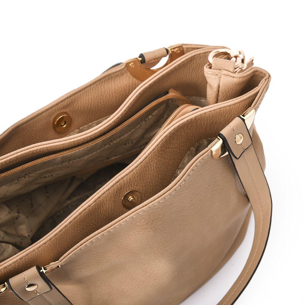 Narali Cartera Tipo Dos Asas Tres Divisiones Beige Oscuro-4