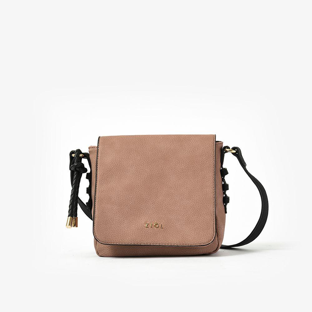 Cartera bandolera con tapa melchy rosa viejo-0