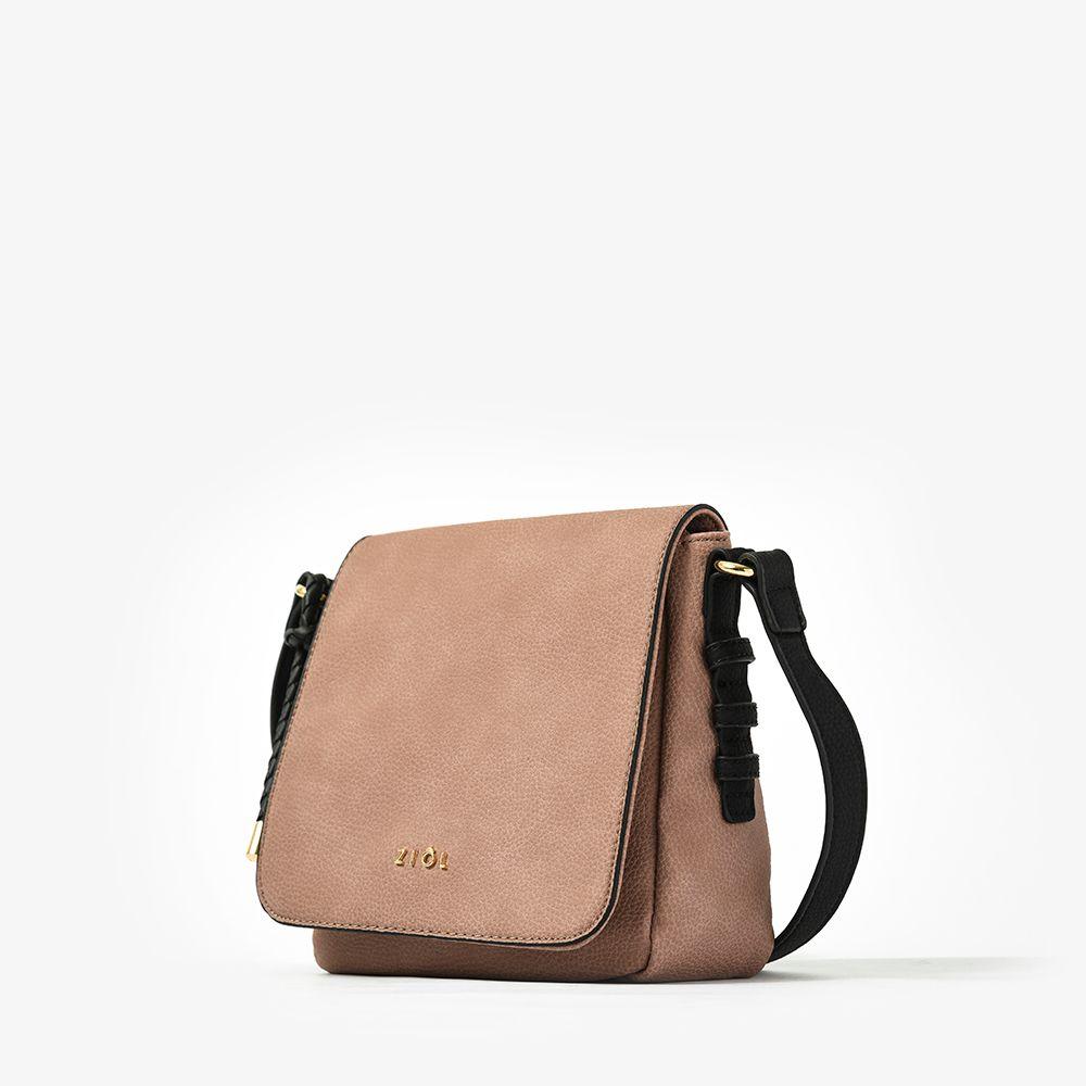 Cartera bandolera con tapa melchy rosa viejo-1