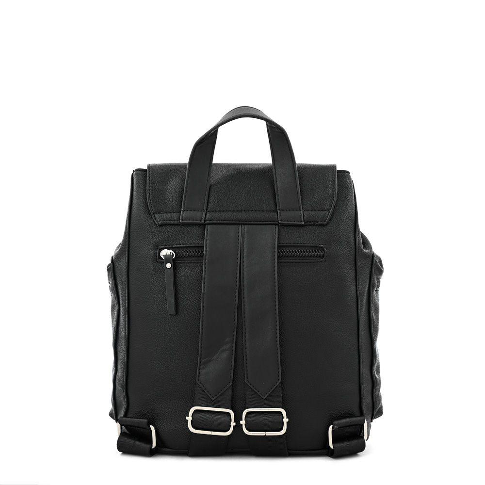 Mochila con tapa mediana elvas negro especial-2