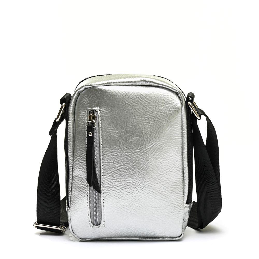 Cartera bandolera pequeña calisto plateado-2