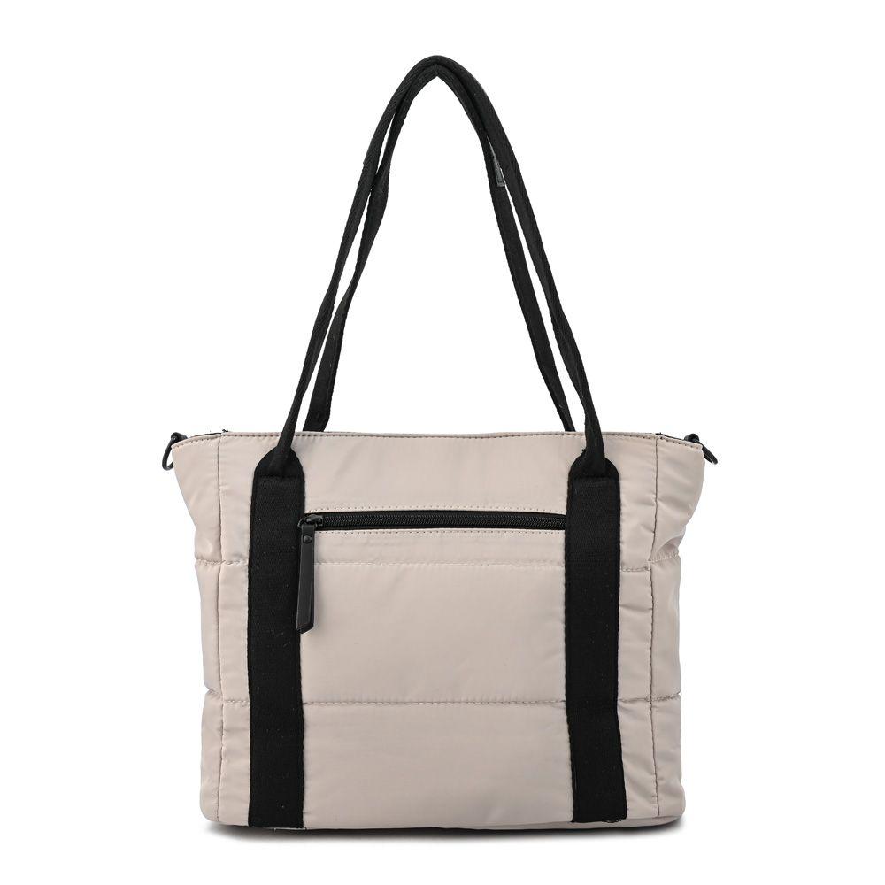 Cartera tote tres divisiones mediana florence gris claro-2