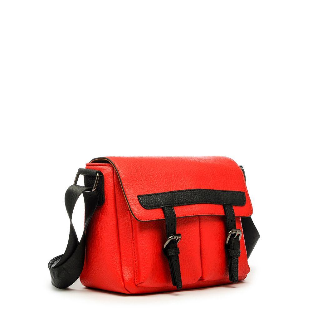 Cartera bandolera con tapa mediana aitina rojo-1
